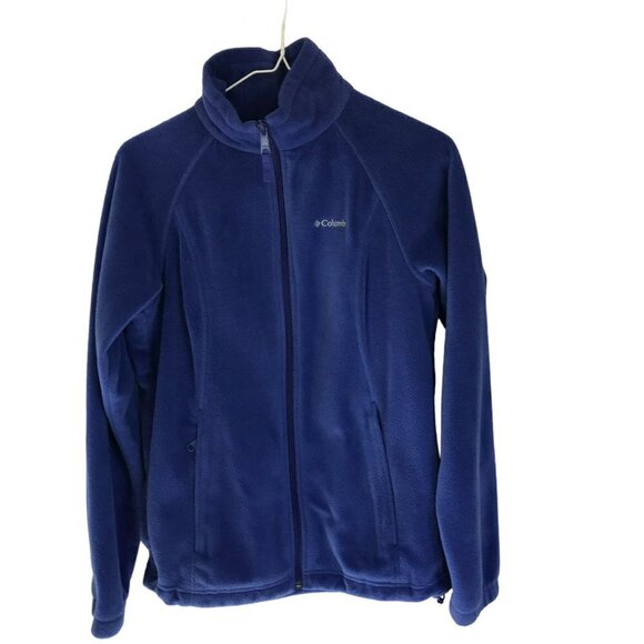 Columbia Fleece Jacket Full Front Zip Women's Size Small Blue Pockets Activewear - Picture 1 of 7